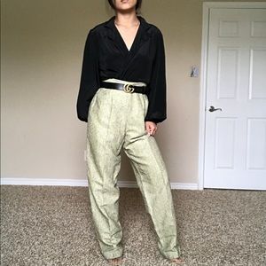 Tweed high waisted tapered trousers